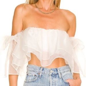 Show me your mumu White Rosella Organza Crop Top
